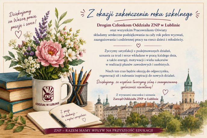 Życzenia na zakończenie roku szkolnego 2025/26